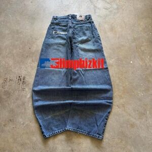 Baggy TUFF Limp Bizkit Wide Leg Southpole Styl Y2K Vintage Denim Jeans 34x32